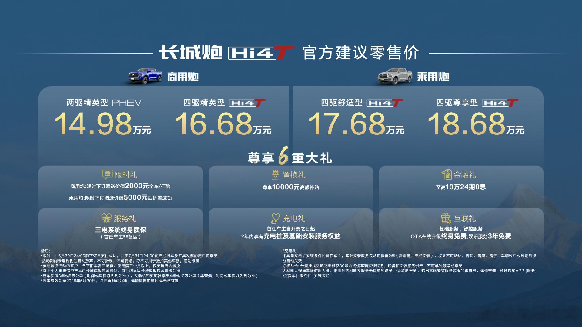 长城炮Hi4-T上市了，两驱精英型PHEV 14.98万元，四驱精英型Hi4-T