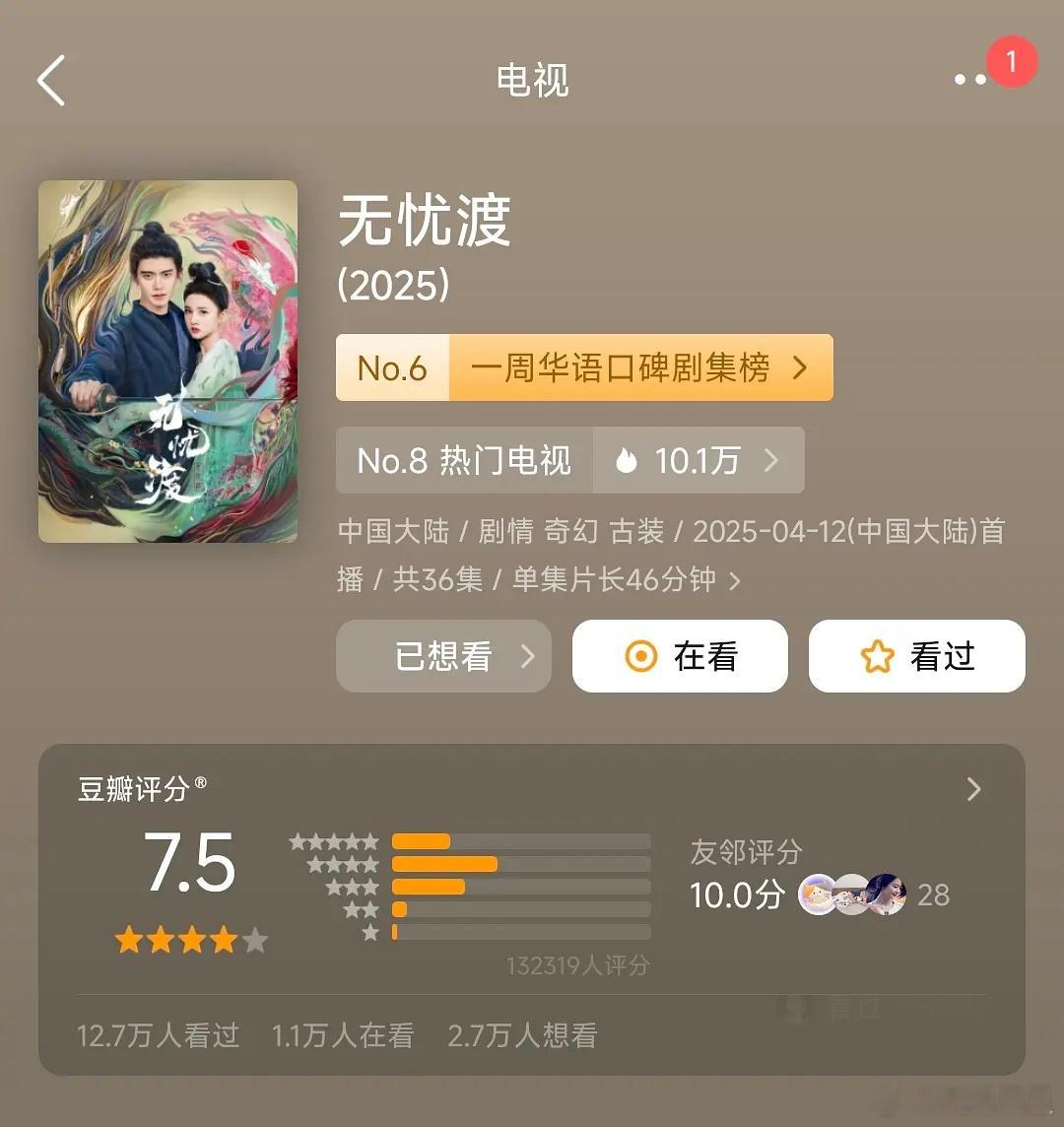 《无忧渡》后期口碑好像挺好的，感觉be的结局虽然很多人骂烂尾，但是最有讨论的最意