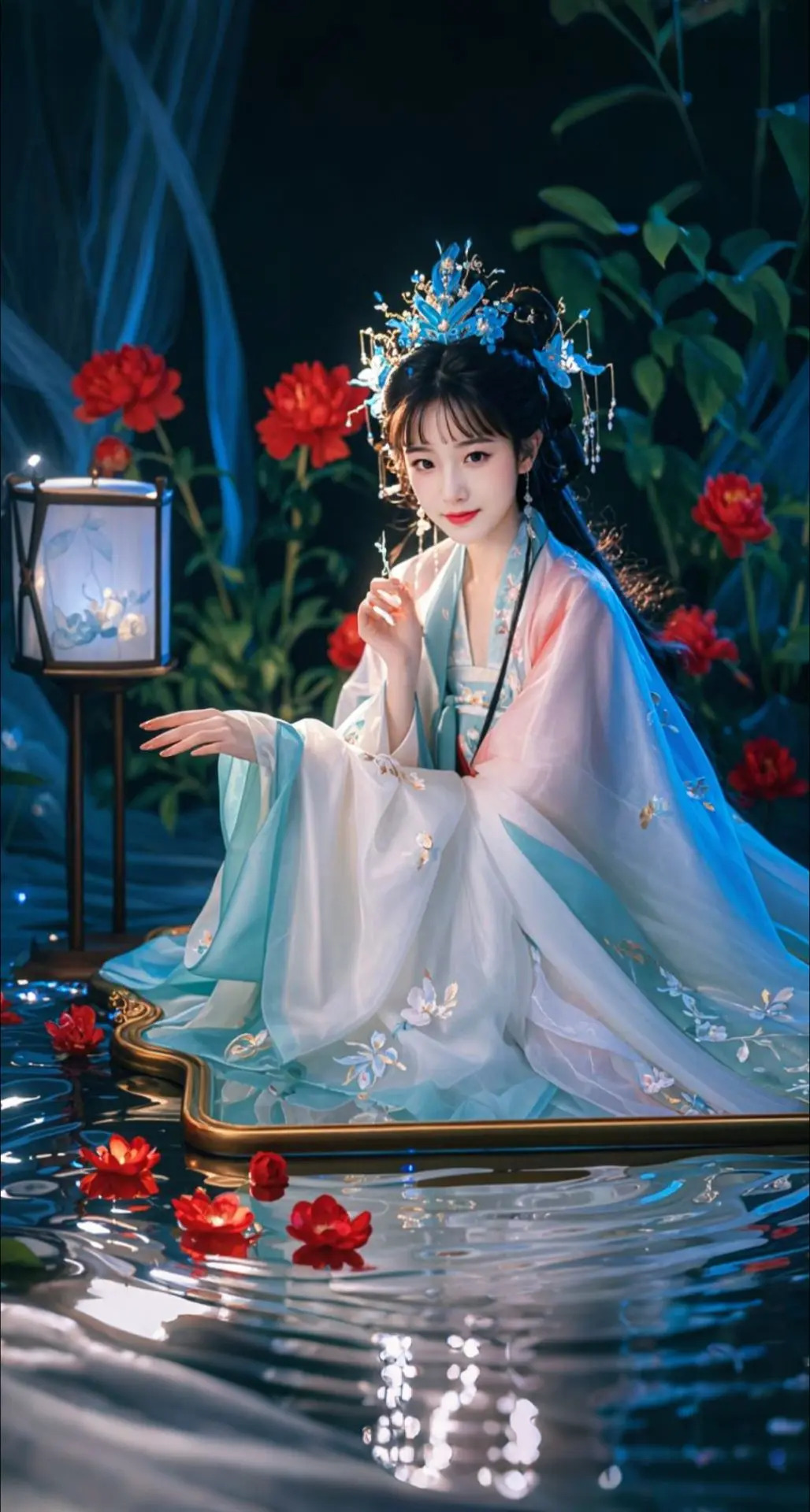 AI扩图 AI镜中花神