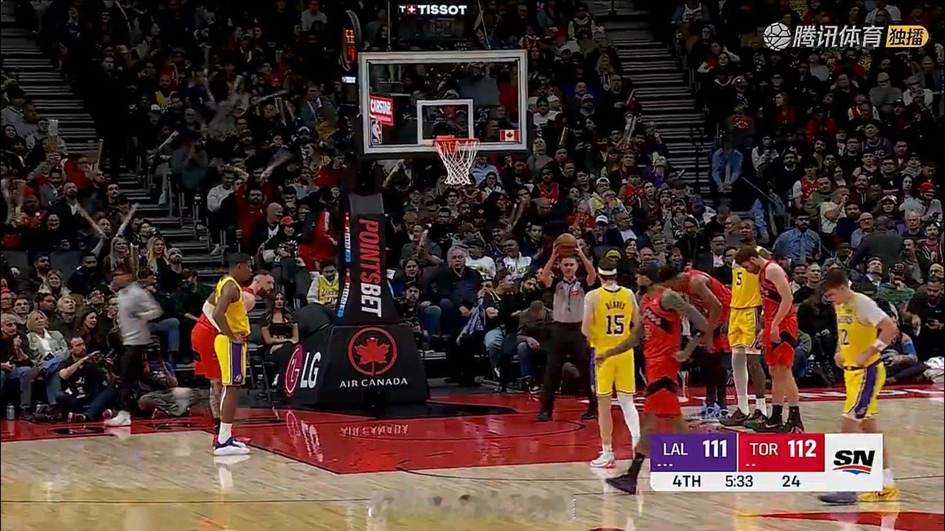 干脆住罚球线得了湖人vs猛龙