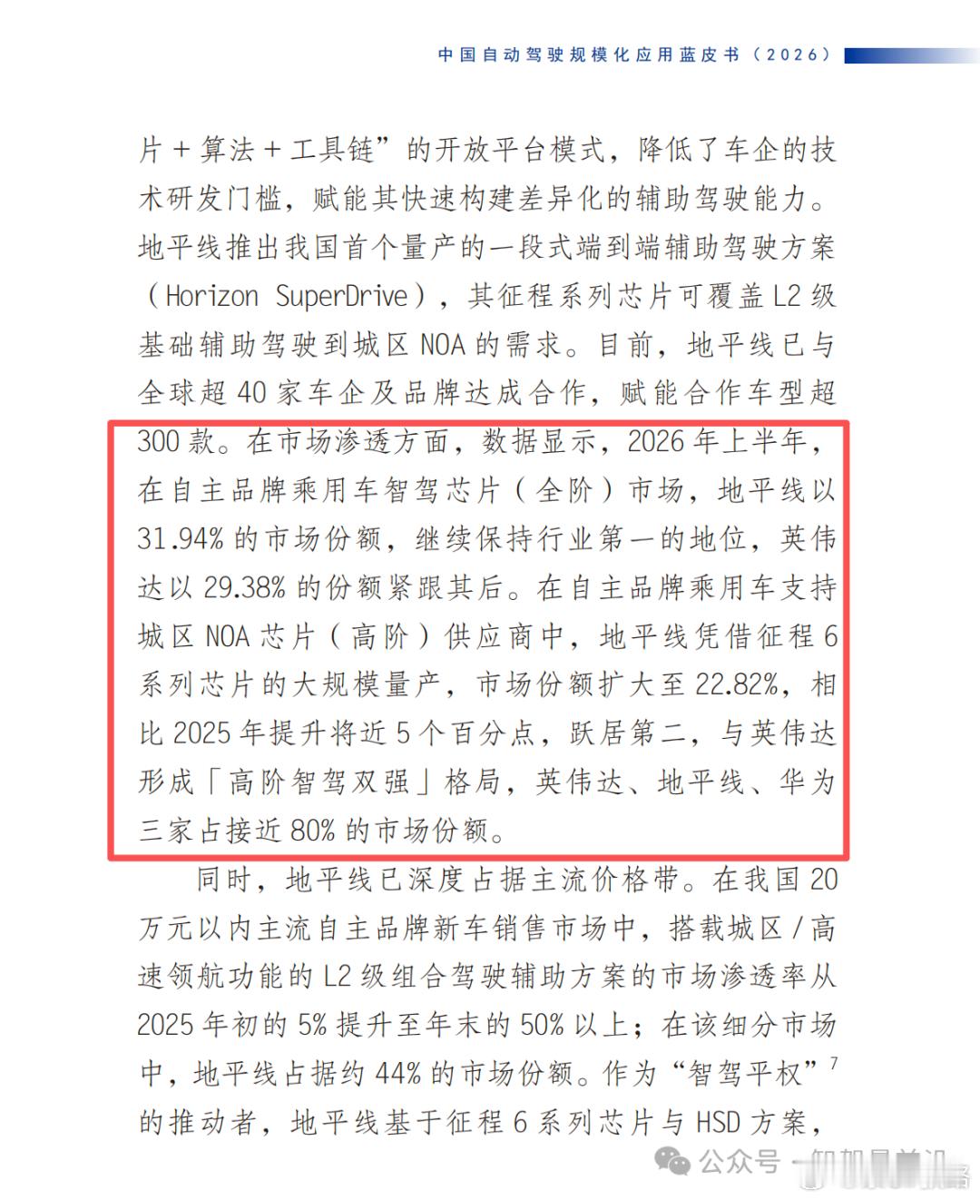 根据高工智能汽车研究院统计，2026 年上半年自主品牌乘用车全阶智驾芯片市场，地