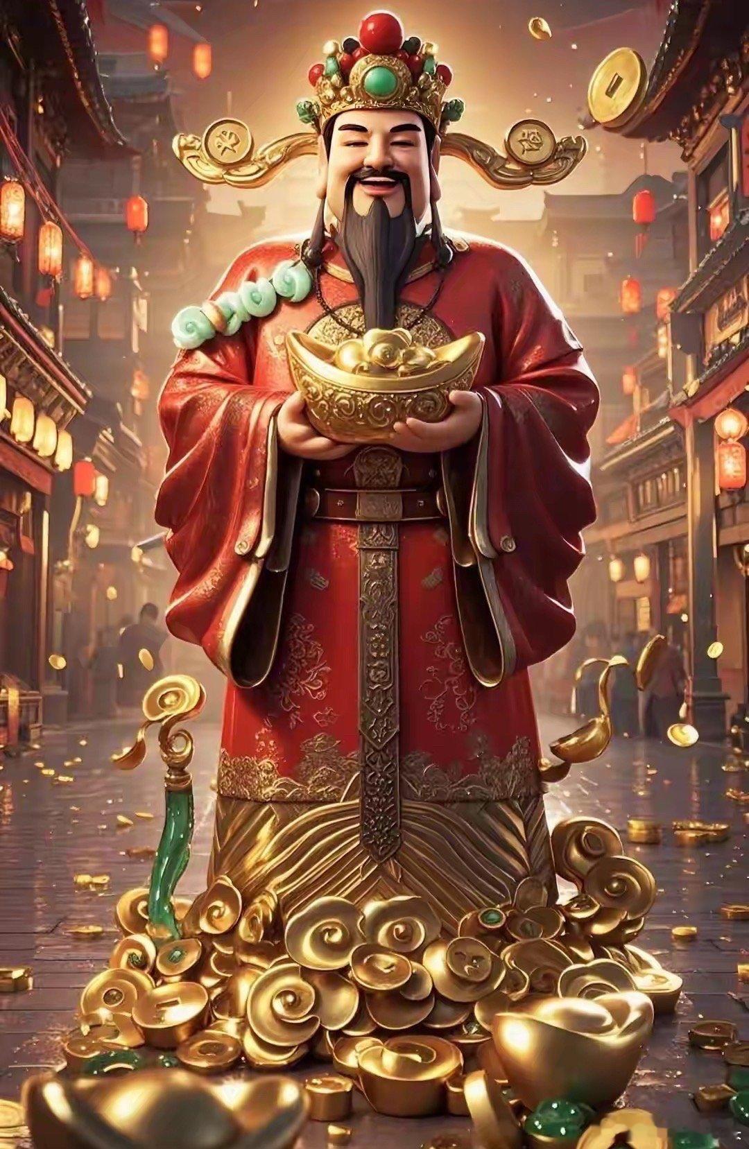 今天莎莎还是如约来请财神，大家一起把财神请回家，保佑我们股市一路长虹 