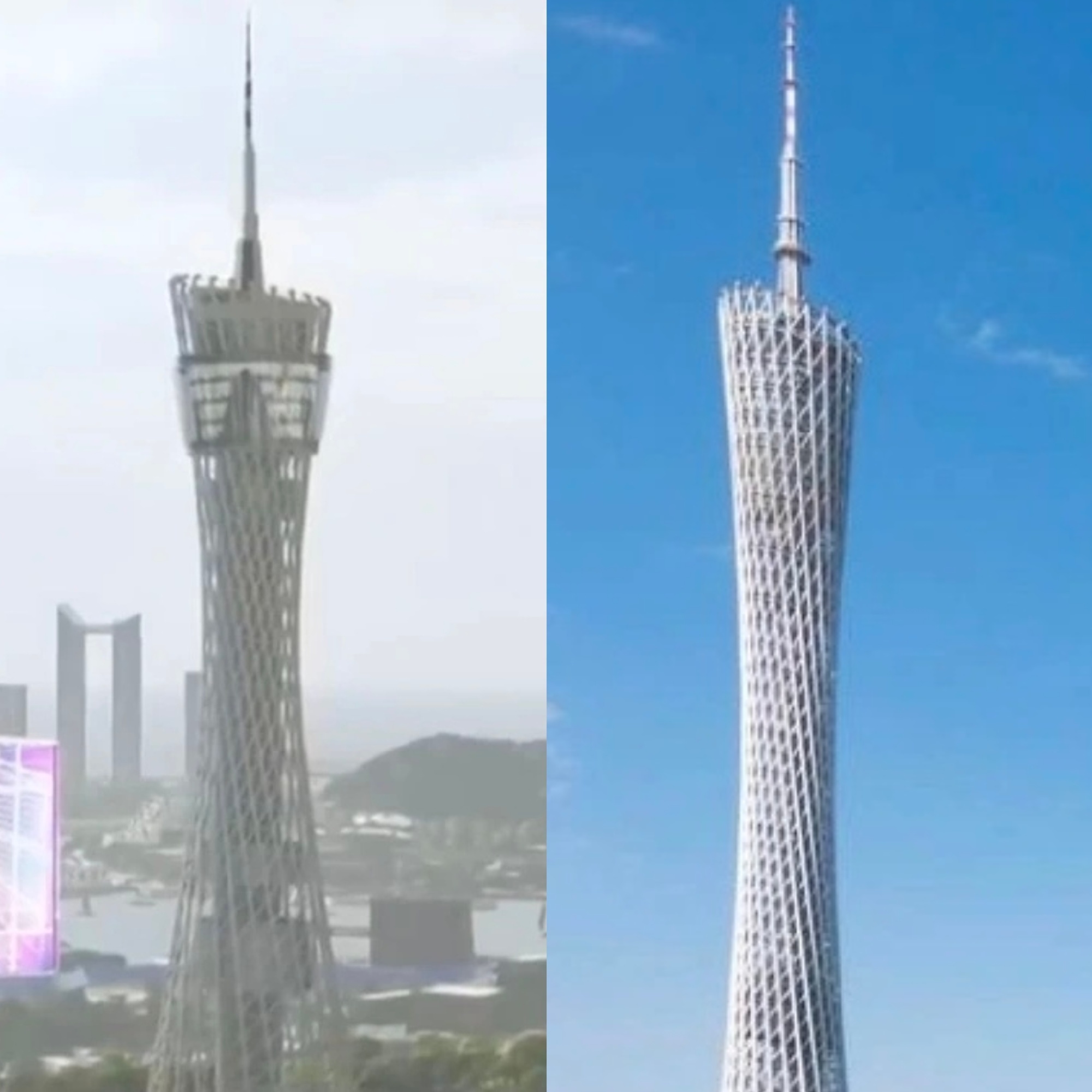 #韩国仁川新地标被质疑抄袭广州塔#韩国抄袭了广州塔，并进行了韩国特色的改造，缩短