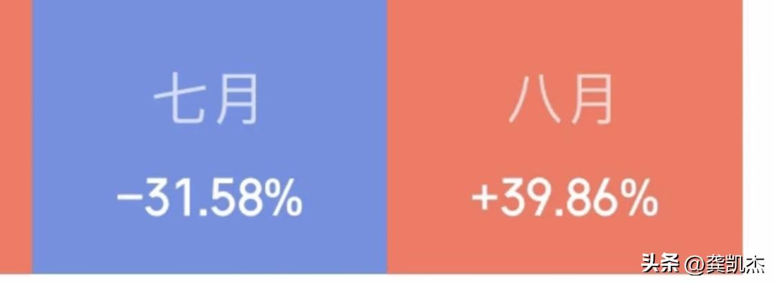 七月和八月的收益对比，虽然八月高一点～～～但他们都没有解套呢！你细品！[灵光一闪