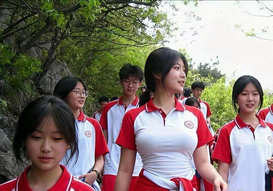 这个应该算的上是全国最好看的校服吧？一群青春洋溢的女生。