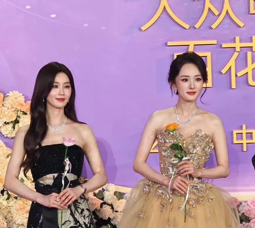 刘诗诗和杨幂百花奖同框 