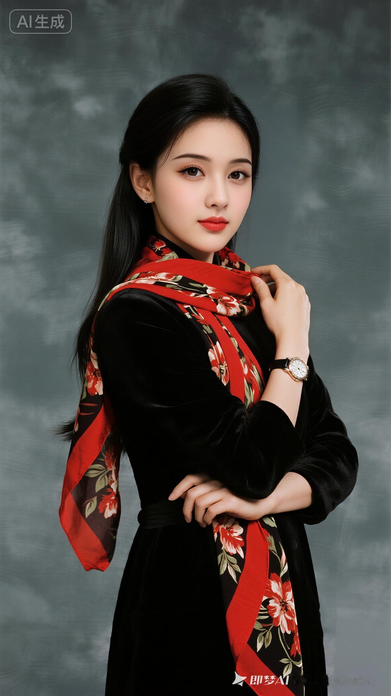 优雅气质，红黑撞色，时尚穿搭，尽显魅力！