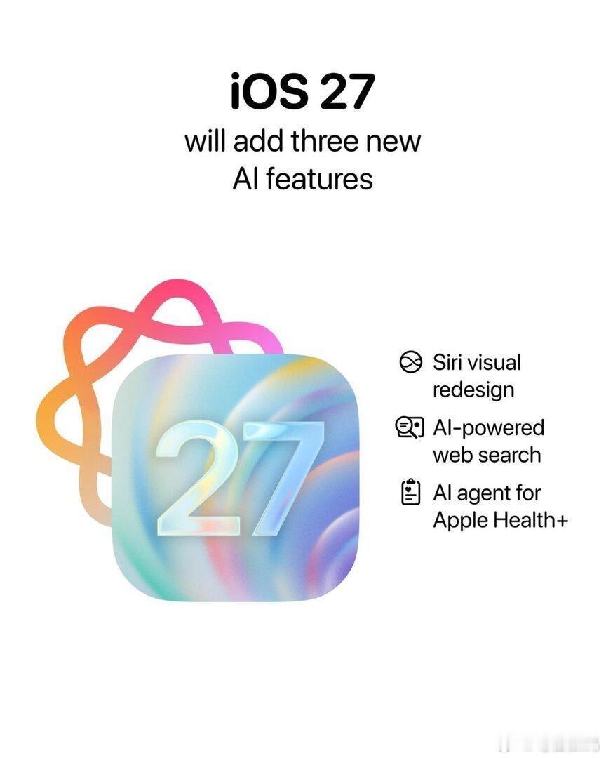 iOS27前瞻来了iOS 27在AI方面有提升，但国内目前还用不了