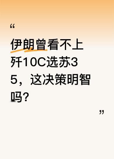 之前有说法称伊朗看不上中国歼10C，转而打算买俄罗斯苏35。有人觉得这一选择很搞