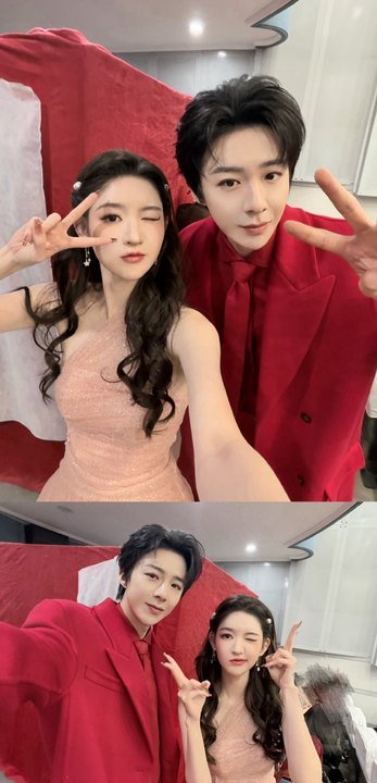 王玉雯晒与刘宇宁春晚后台合照刘宇宁王玉雯春晚后台合照 刘宇宁王玉雯春晚后台合照 