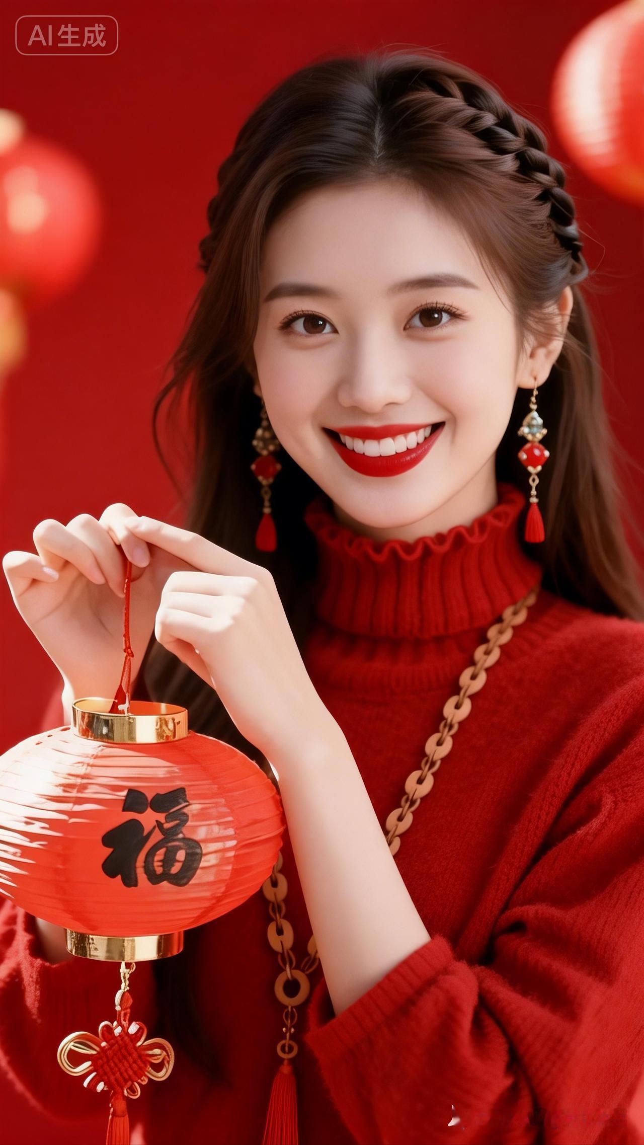 新年快乐！🎉 红红火火过大年，福气满满！💖