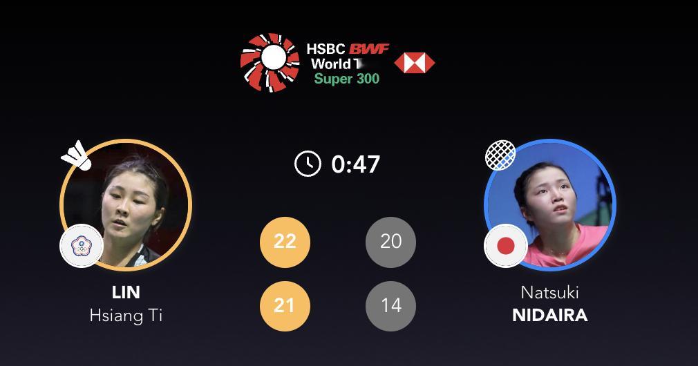 林湘缇 22-20、21-14 🇯🇵仁平菜月下轮：陈雨菲🇨🇳 vs 林湘