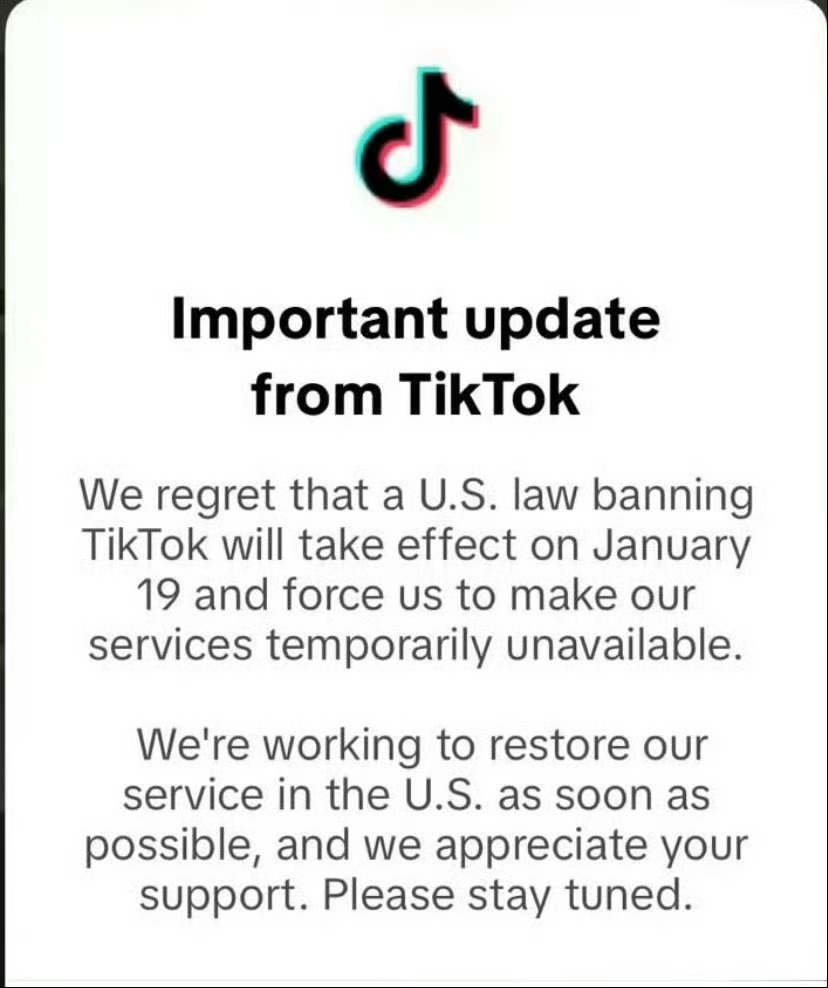 TikTok通知美用户将暂停服务 做得好！宁折不弯！ 