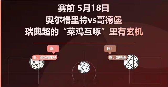 星期一    003奥尔格里特VS哥德堡奥尔格里特和哥德堡，两支队伍排在积分榜的