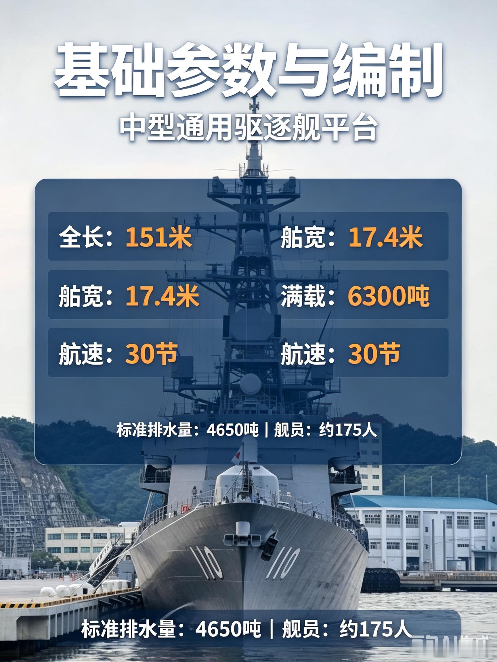 高波级是村雨级改良通用驱逐舰，共5艘2003至2006年服役，舰长151米，满载