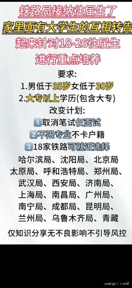 铁路局招人，大专以上学历就能报名，这对很多人来说是个好机会。像2026年西安铁路