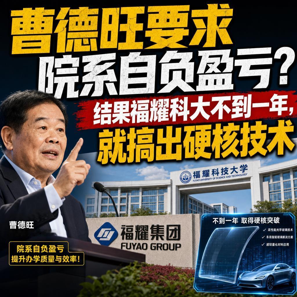 曹德旺一句“院系养不活自己就别说有真本事”，让福耀科技大学被推上风口浪尖。
很多