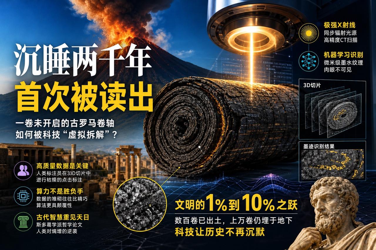 【维苏威挑战：用“雷电与沙子”复活两千年前的思考】

想象一根在公元79年被火山