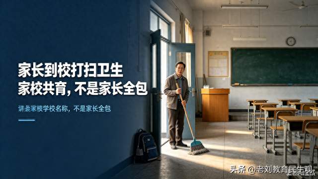 家长到校打扫卫生争议不断：家校共育，不是家长全包