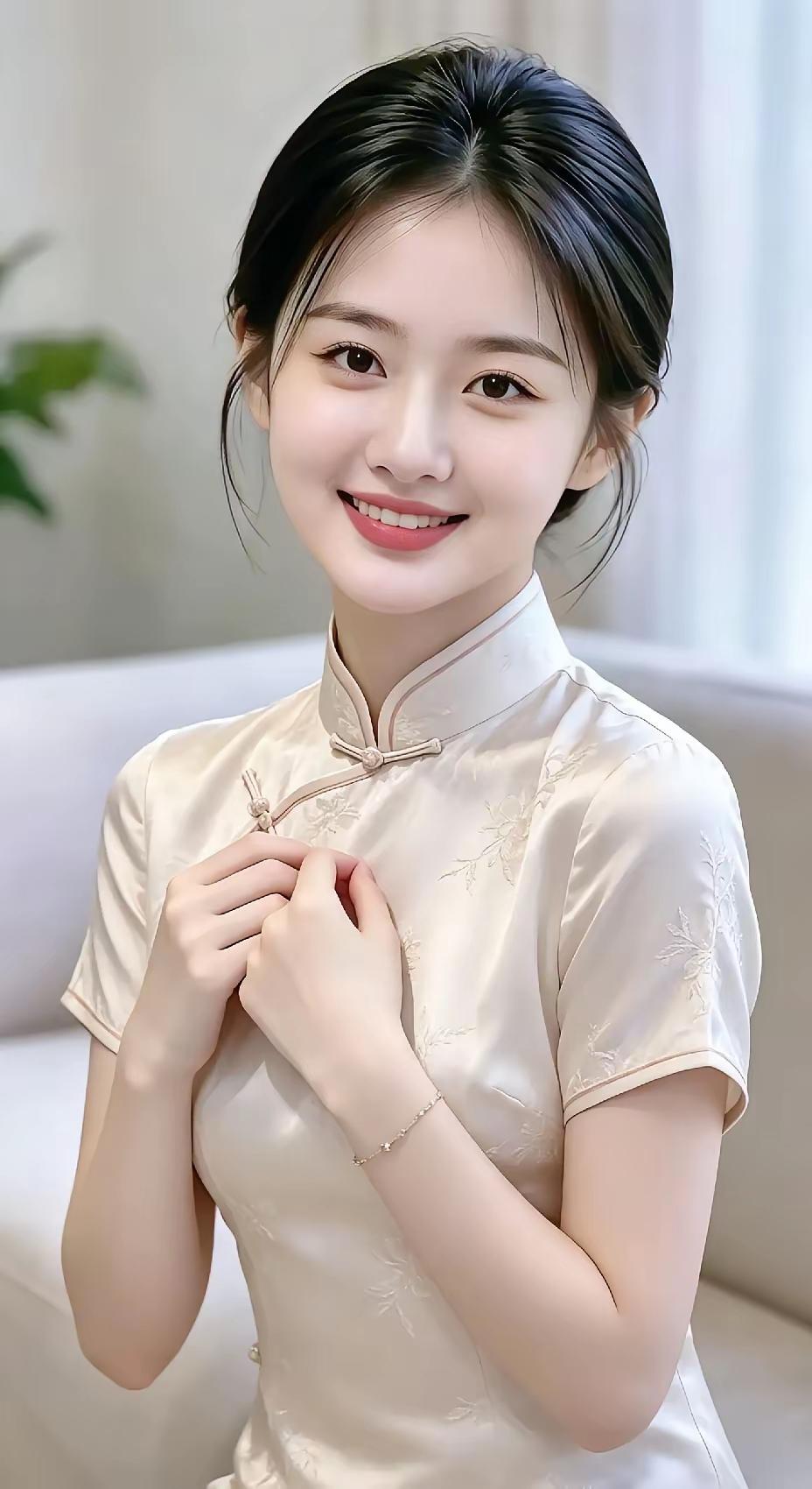 这位小姐姐穿着旗袍真漂亮！