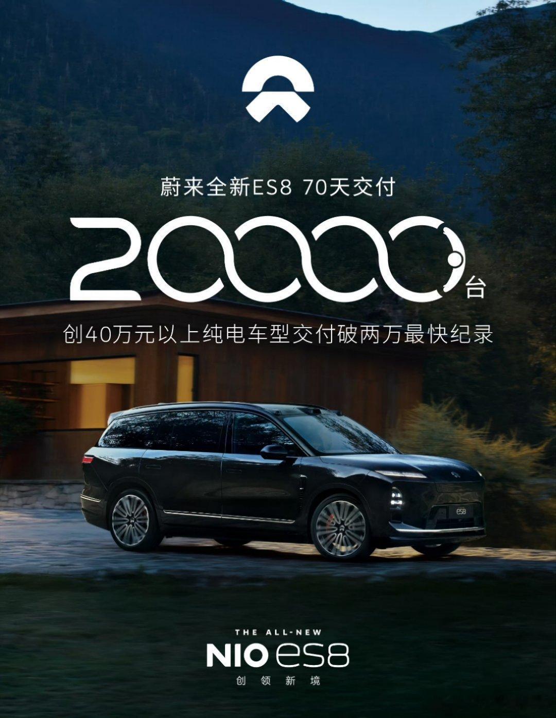 蔚来全新es8 70天交付2w辆有人知道最大的原因是什么吗？价格作为参考二代es