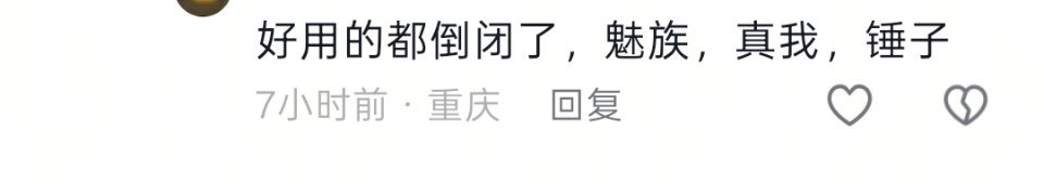 网友说好用的手机品牌都倒闭了，魅族，真我，锤子…… 