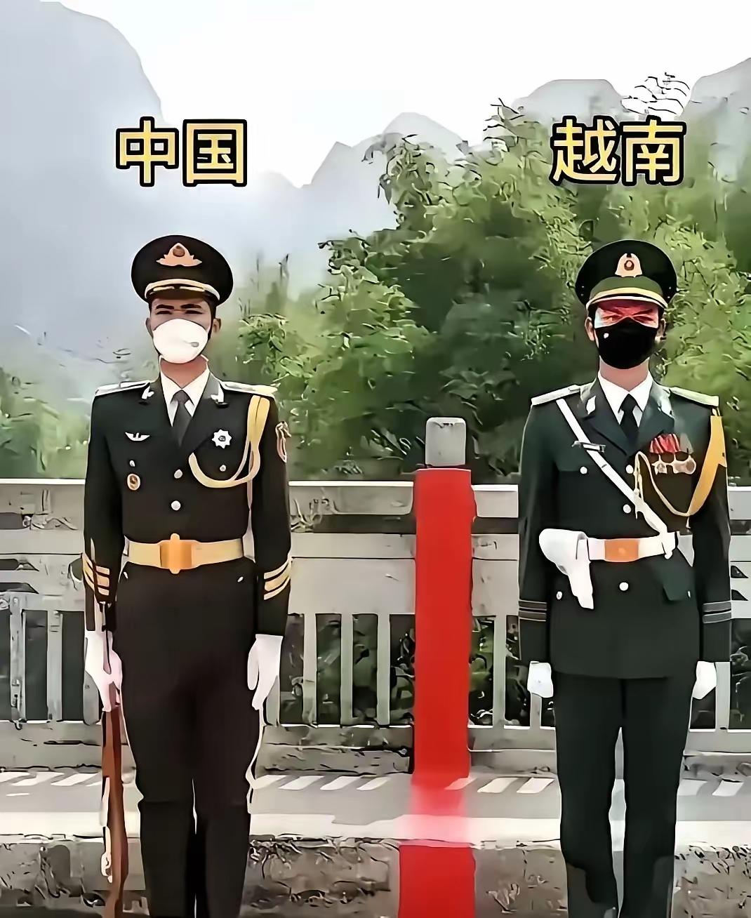 越南新发现，越南与中国交界的地方，双方都有武警在站岗，发现越南在学习中国方面是得