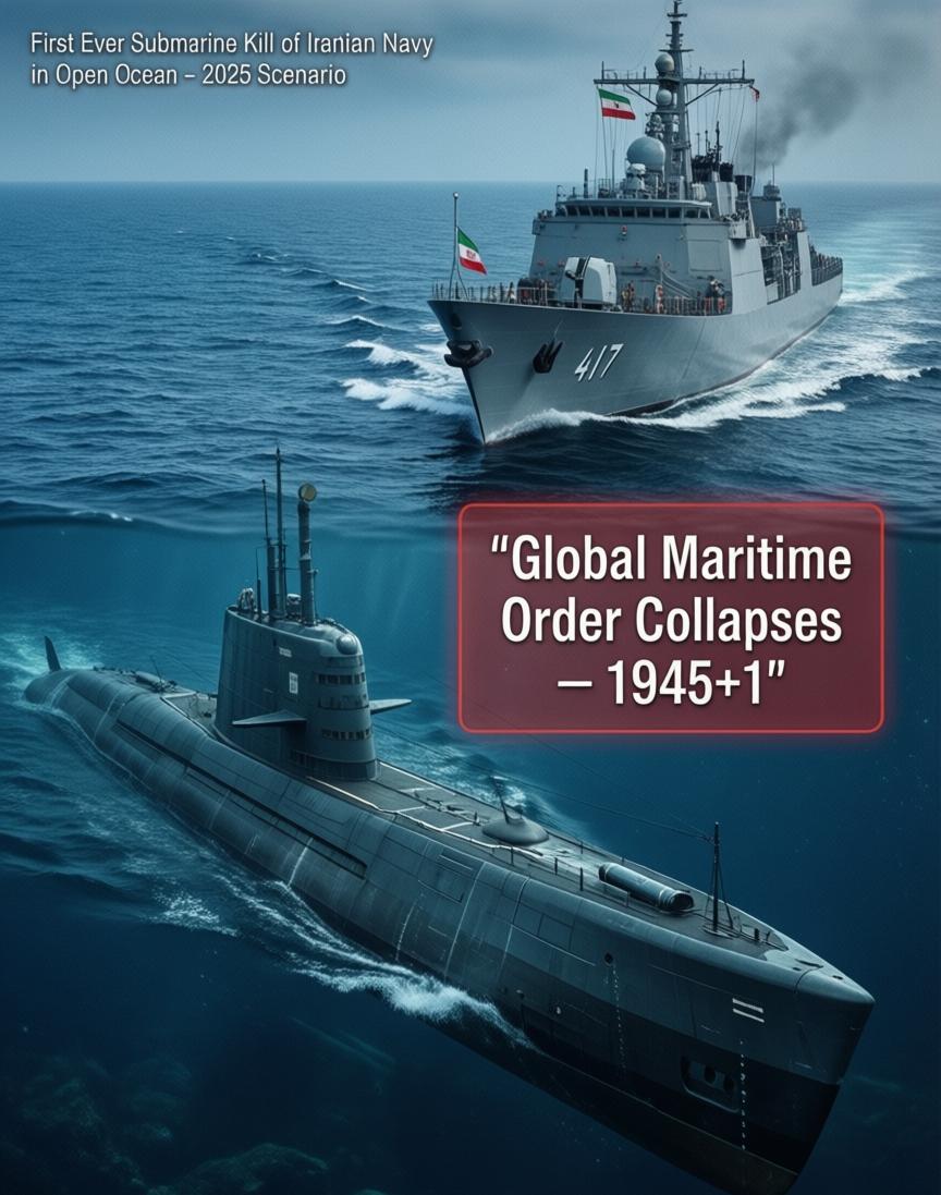 二战后头一遭！美军核潜艇在公海直接用鱼雷把伊朗军舰送进了海底。这一下，全世界的海