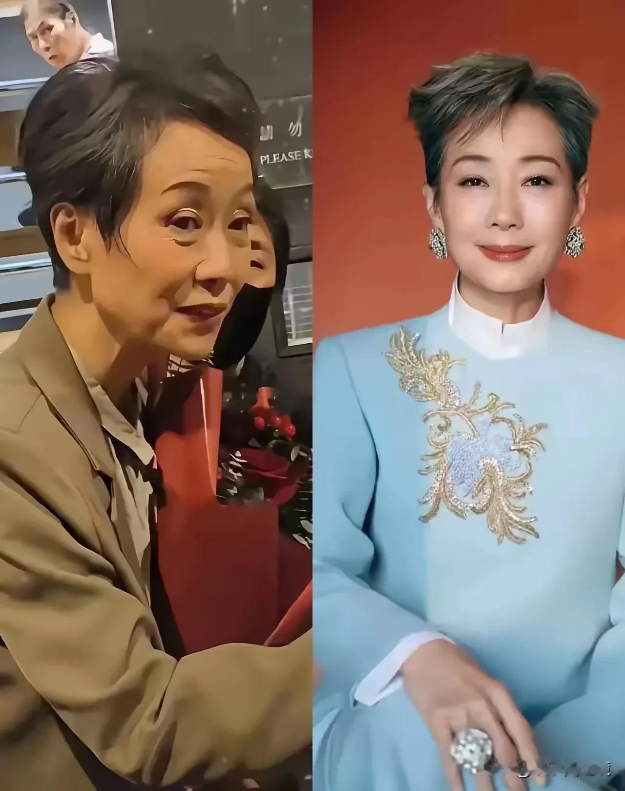 生活中的叶童和舞台上的叶童简直是判若两人啊，生活中的她看起来又老又瘦，但一旦登上