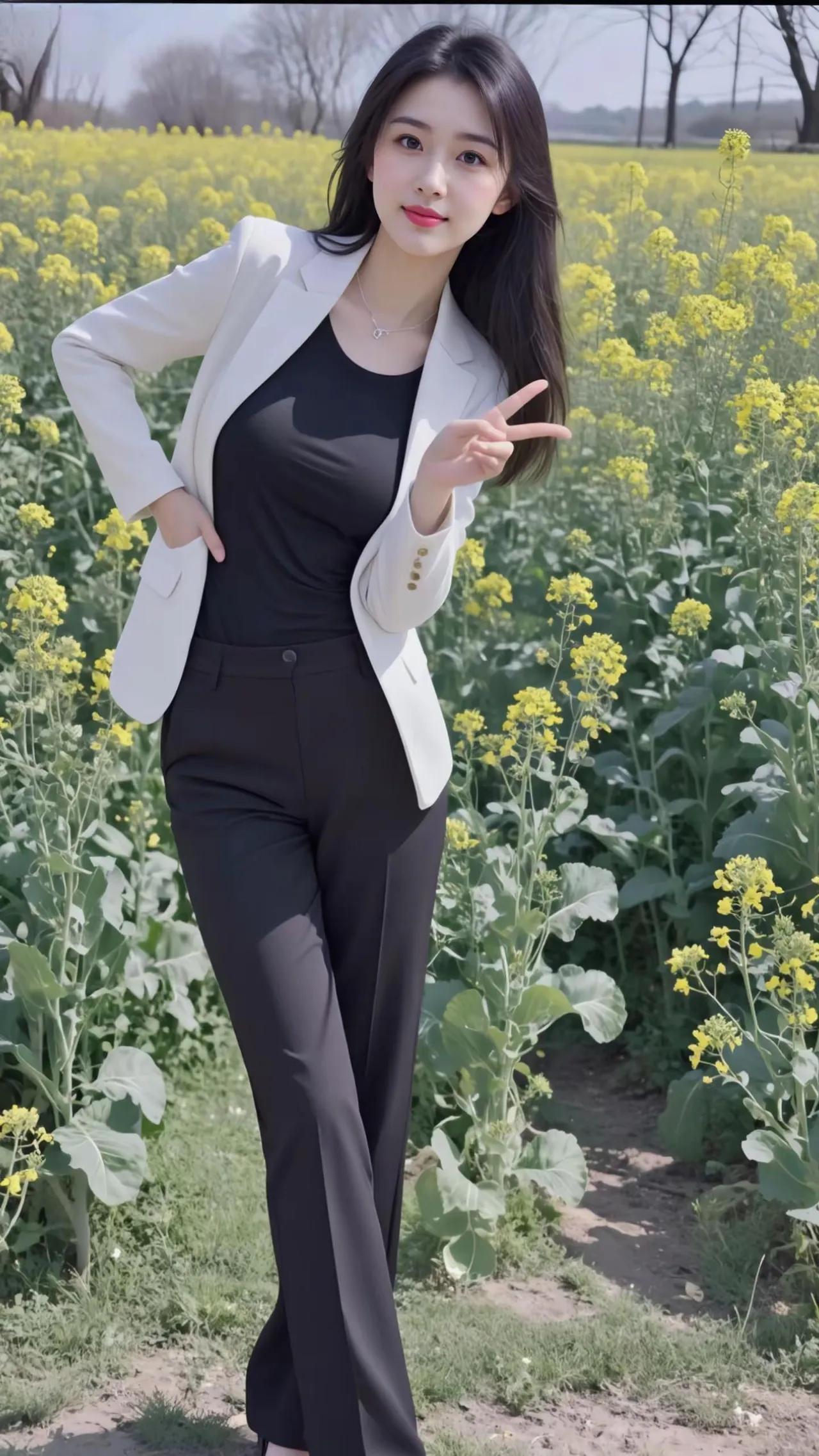 春风拂面来，花海映笑颜。