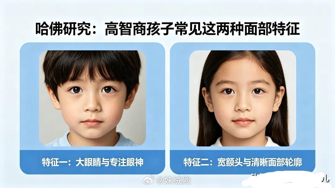 哈佛研究：高智商孩子常见这两种面部特征 