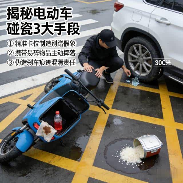 警惕电动车碰瓷新套路！识破这些伎俩，守住钱包更护住心安
 
电动车碰瓷频出新型套