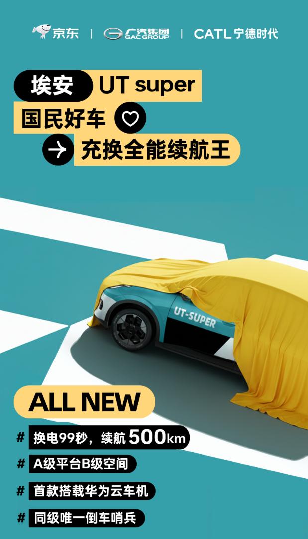 京东“国民好车”有名字了，定名埃安UT super，和广汽和宁德时代联合开发，大