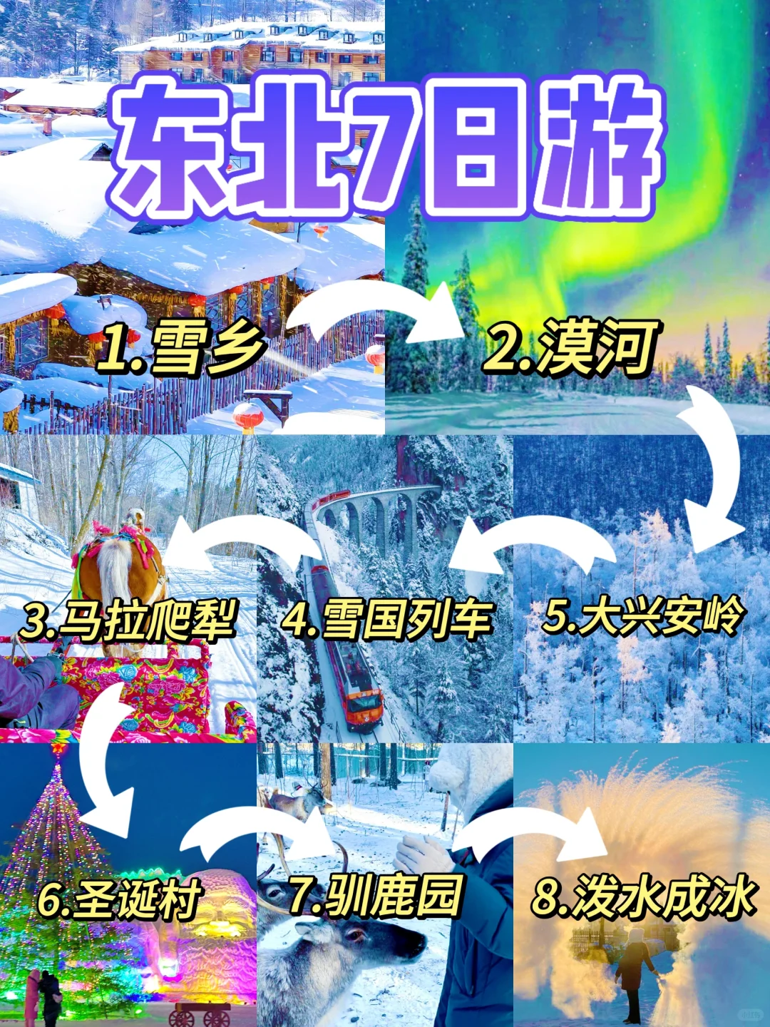 东北精华7日游❄️哈尔滨+雪乡+漠河