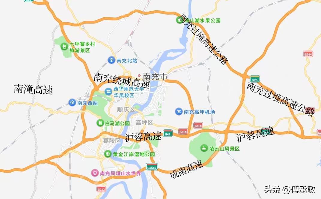 南充双绕城高速：川东北地级市交通标杆
        南充现有内外两层绕城高速，