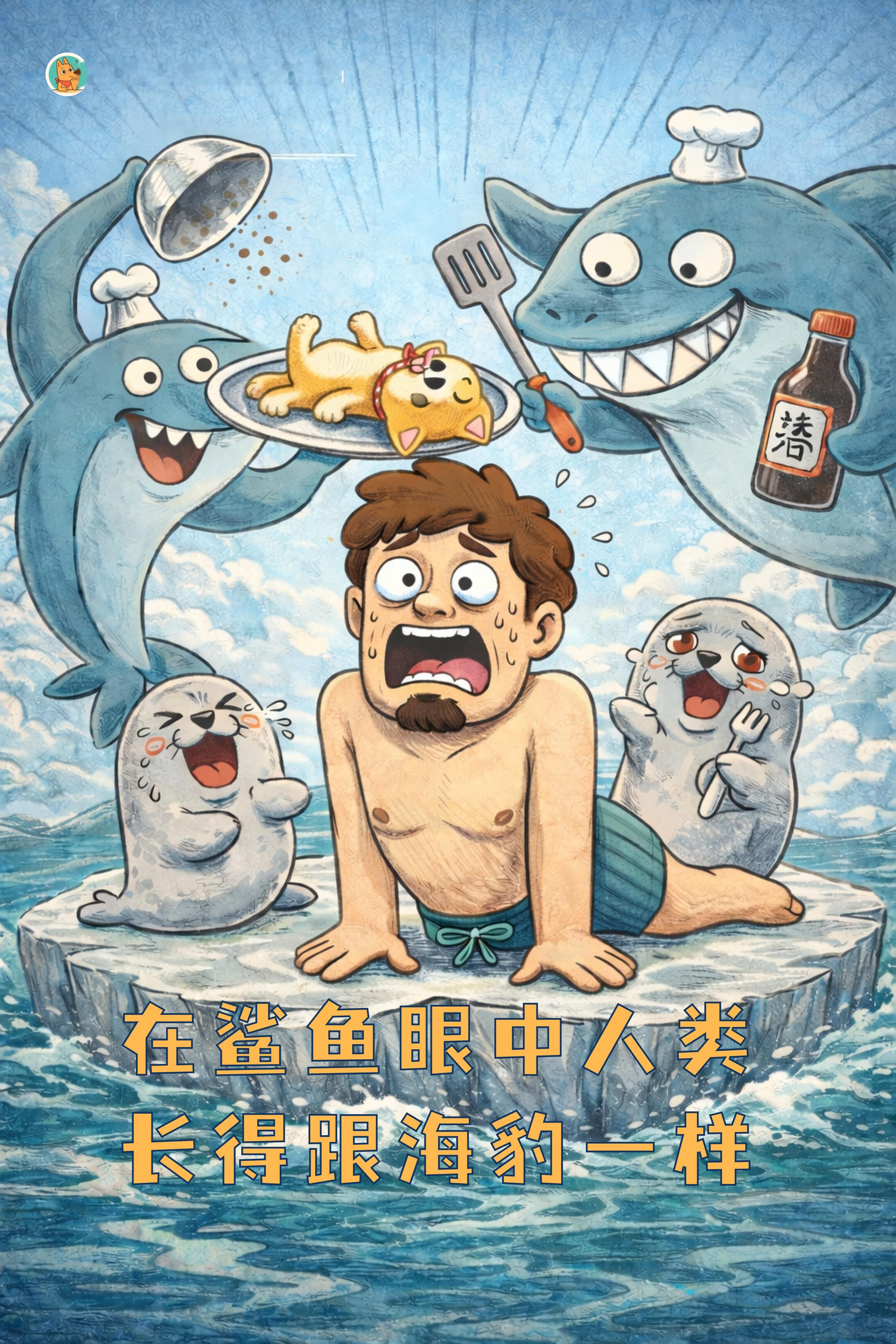 鲨鱼  的视力非常差有研究模拟了鲨鱼眼的解析度后发现人类的剪影看起来超像小海豹特