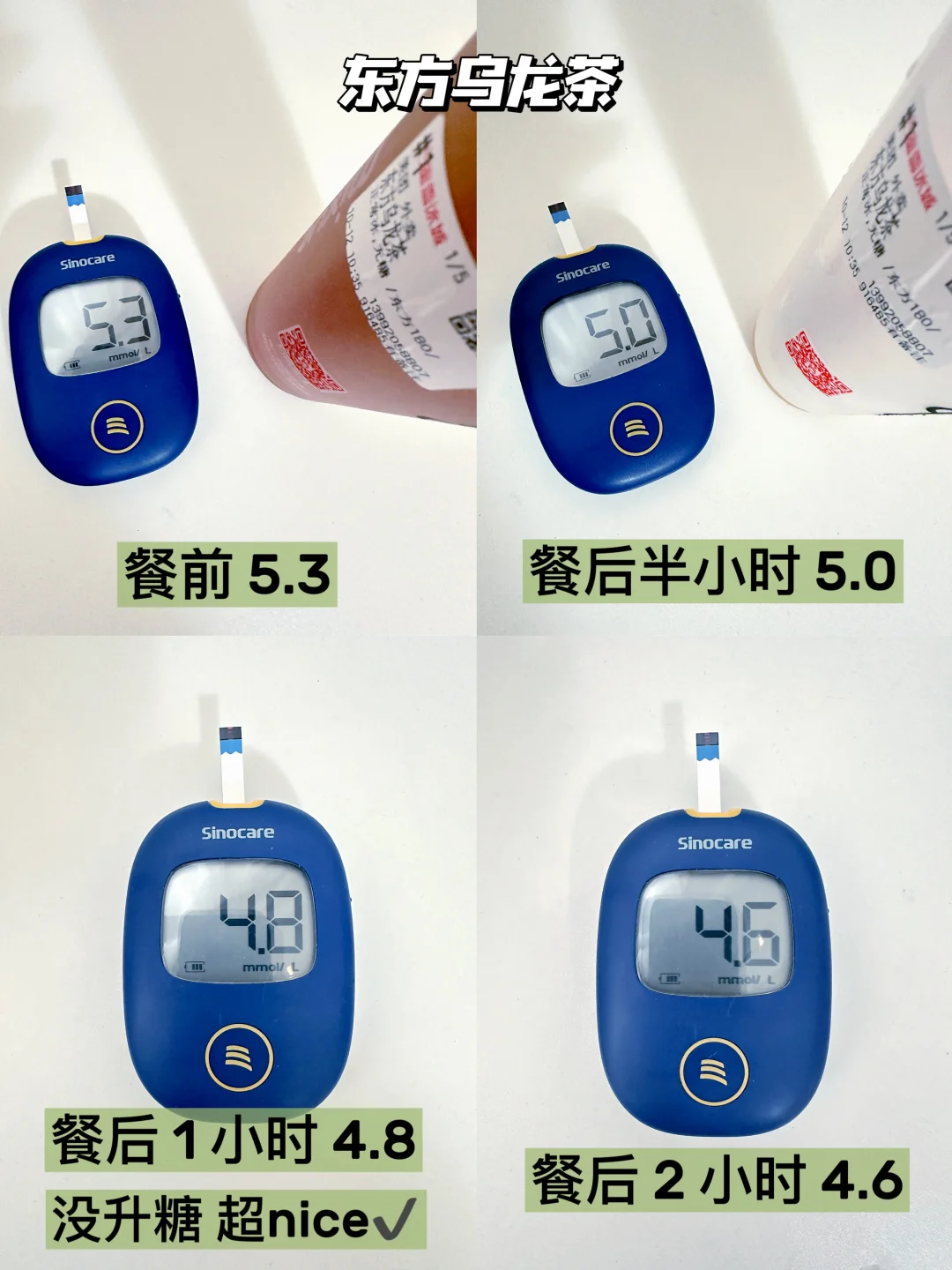 可冲！蜜雪冰城东方乌龙系列 升糖测试