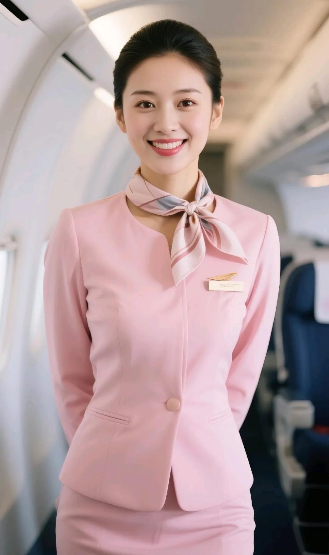 微笑空乘，温柔服务，带你飞向蓝天！🌈✈️