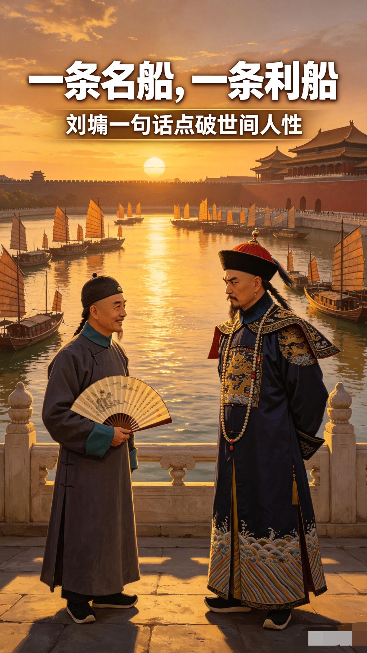 乾隆当面出题考刘墉，满河船只数不清，刘墉的回答堪称千古一绝

乾隆南巡，途经河边