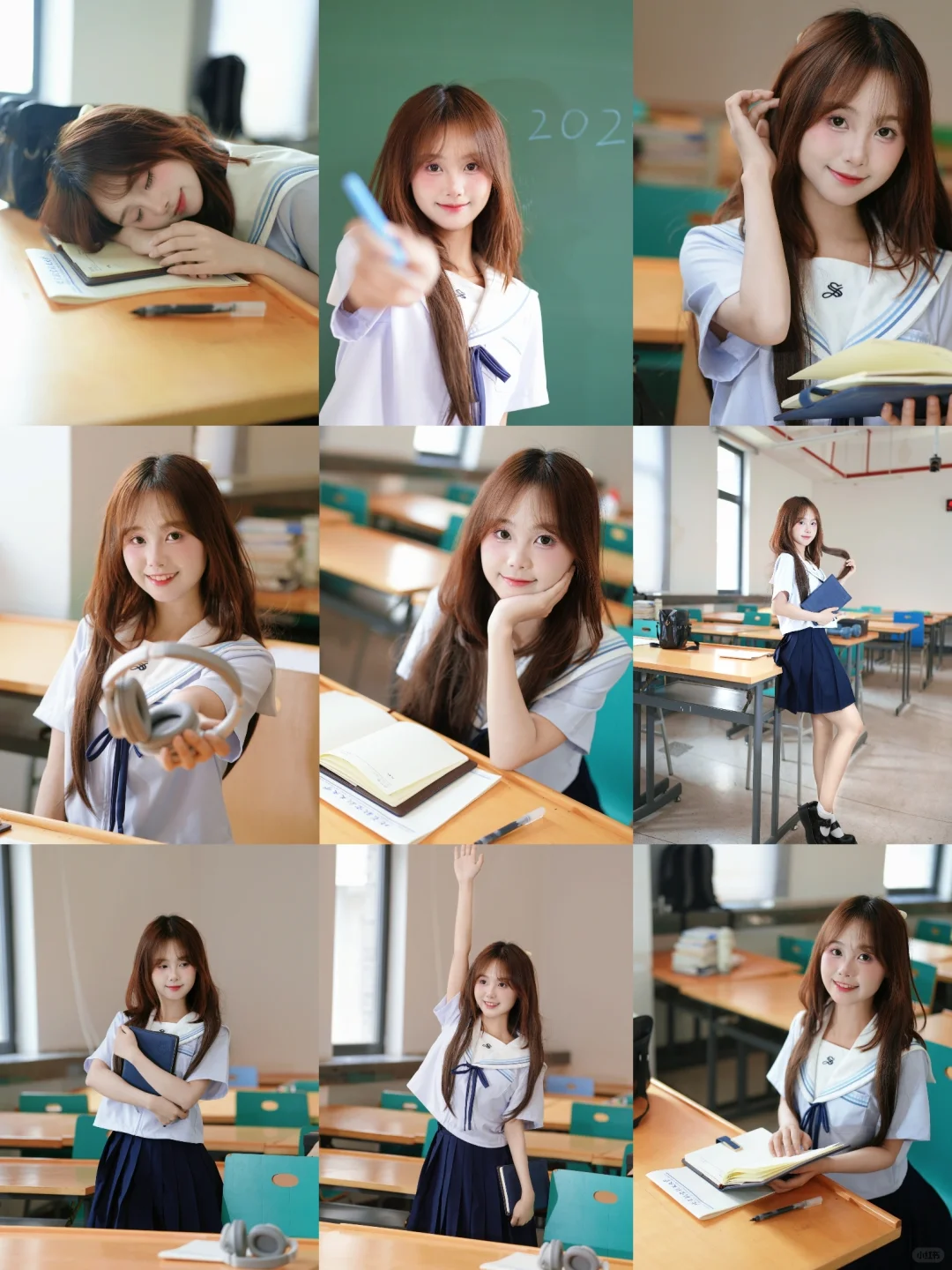 青春是马不停蹄的相遇🎓|教室写真姿势