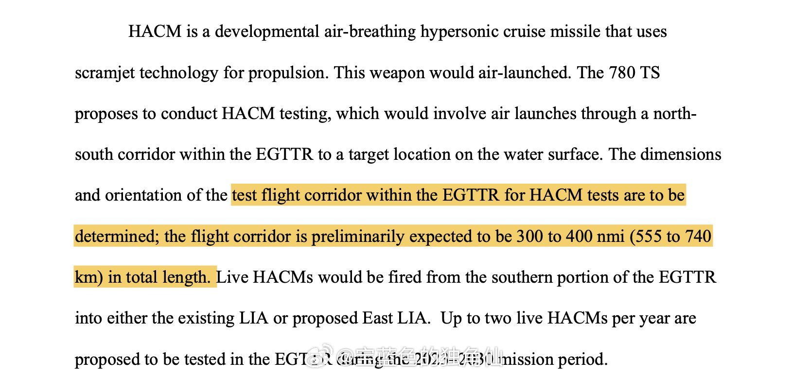 #烽火问鼎计划# 这样看起来HACM还可以作为可由战术飞机挂载的HCM射程达到5