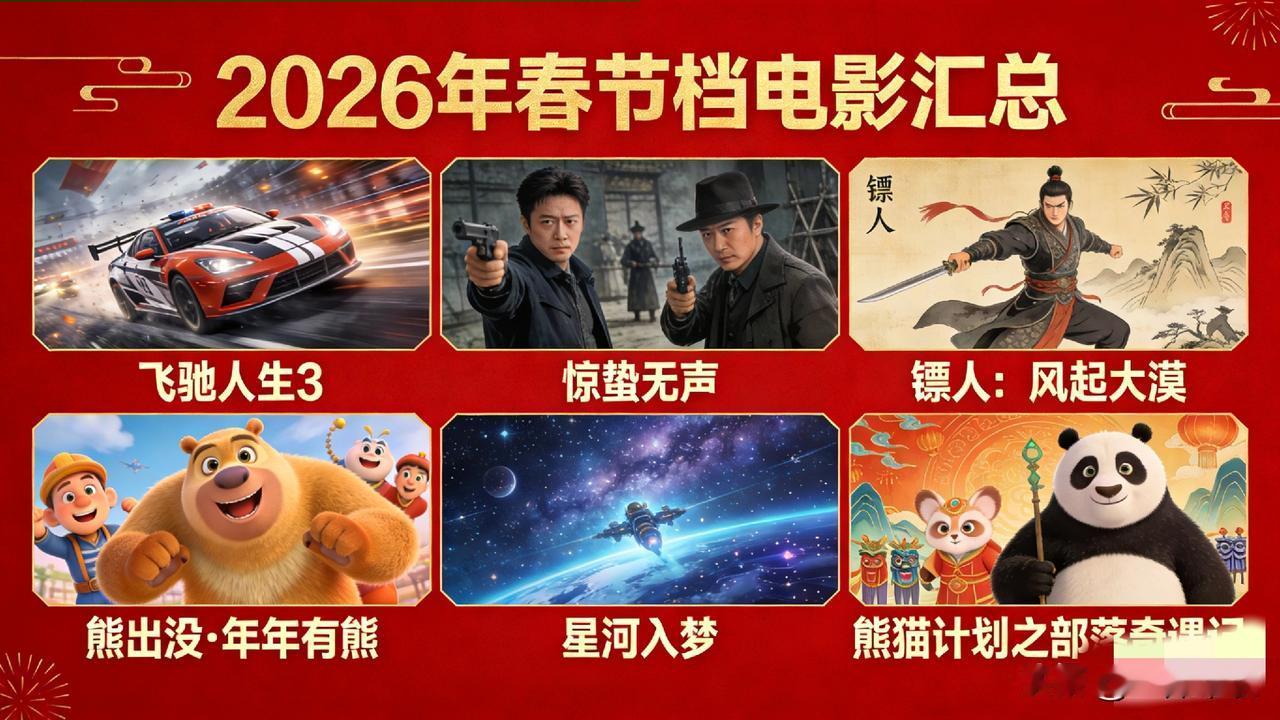 今年的春季档，
《飞驰人生3》，沈腾继续飙车。
《惊蛰无声》，张艺谋电影，有易烊