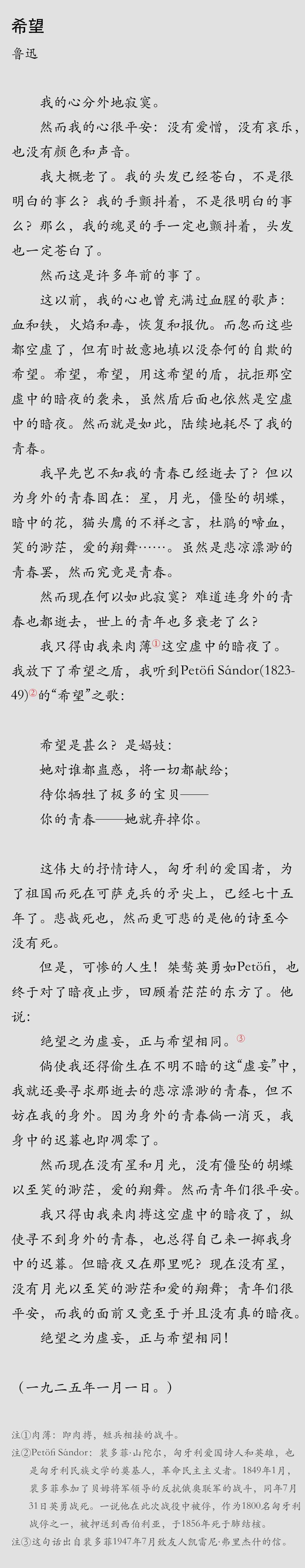 2025年新年贺词  【鲁迅的新年献词】“绝望之为虚妄，正与希望相同。”整整一百