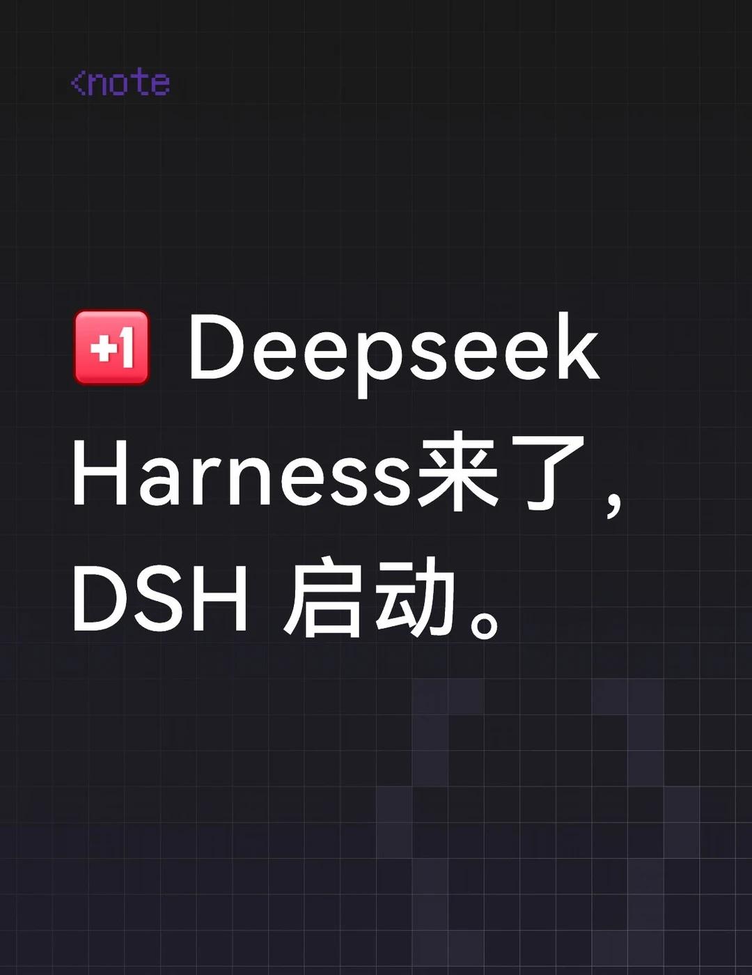 Deepseek Harness来了，DSH 启动。
安装命令
npm inst