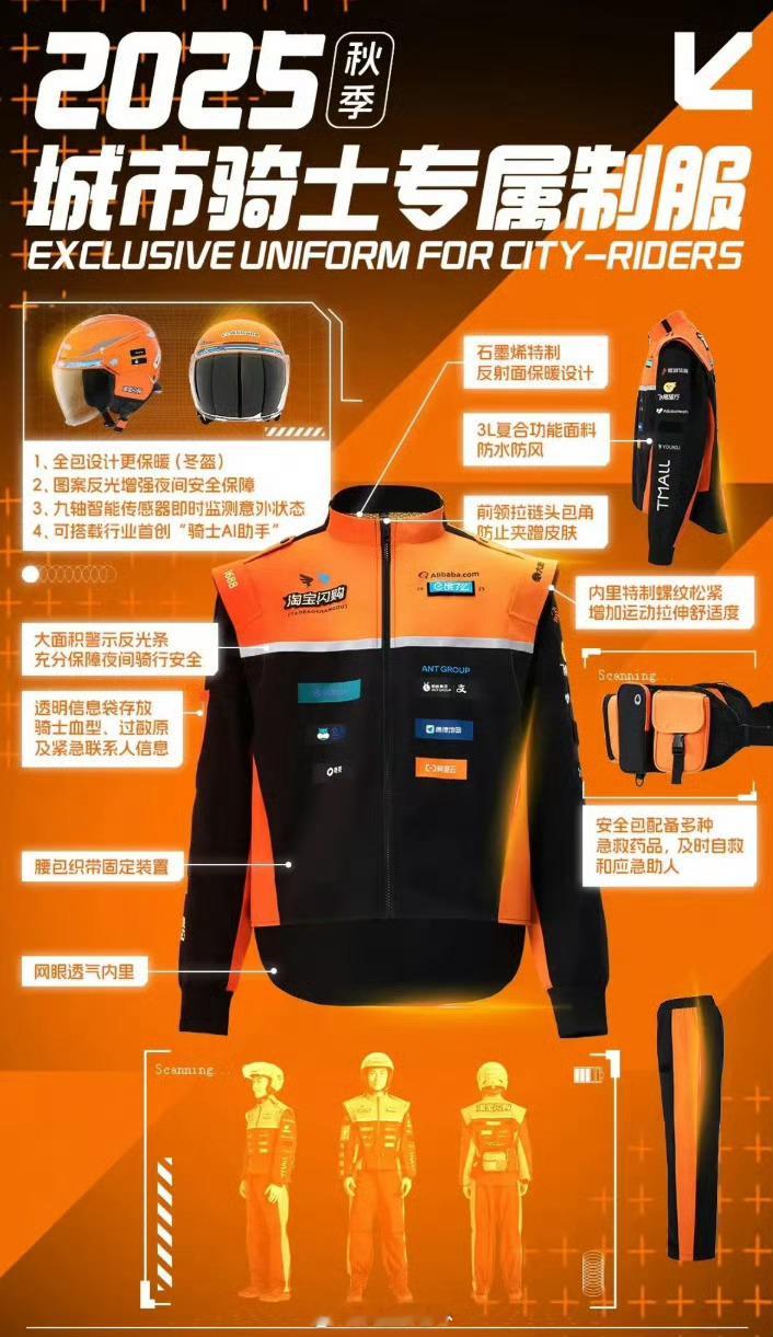 饿了么骑手已更换橙黑新工服你不说我还以为迈凯轮的呢[舔屏][舔屏][舔屏] ​​