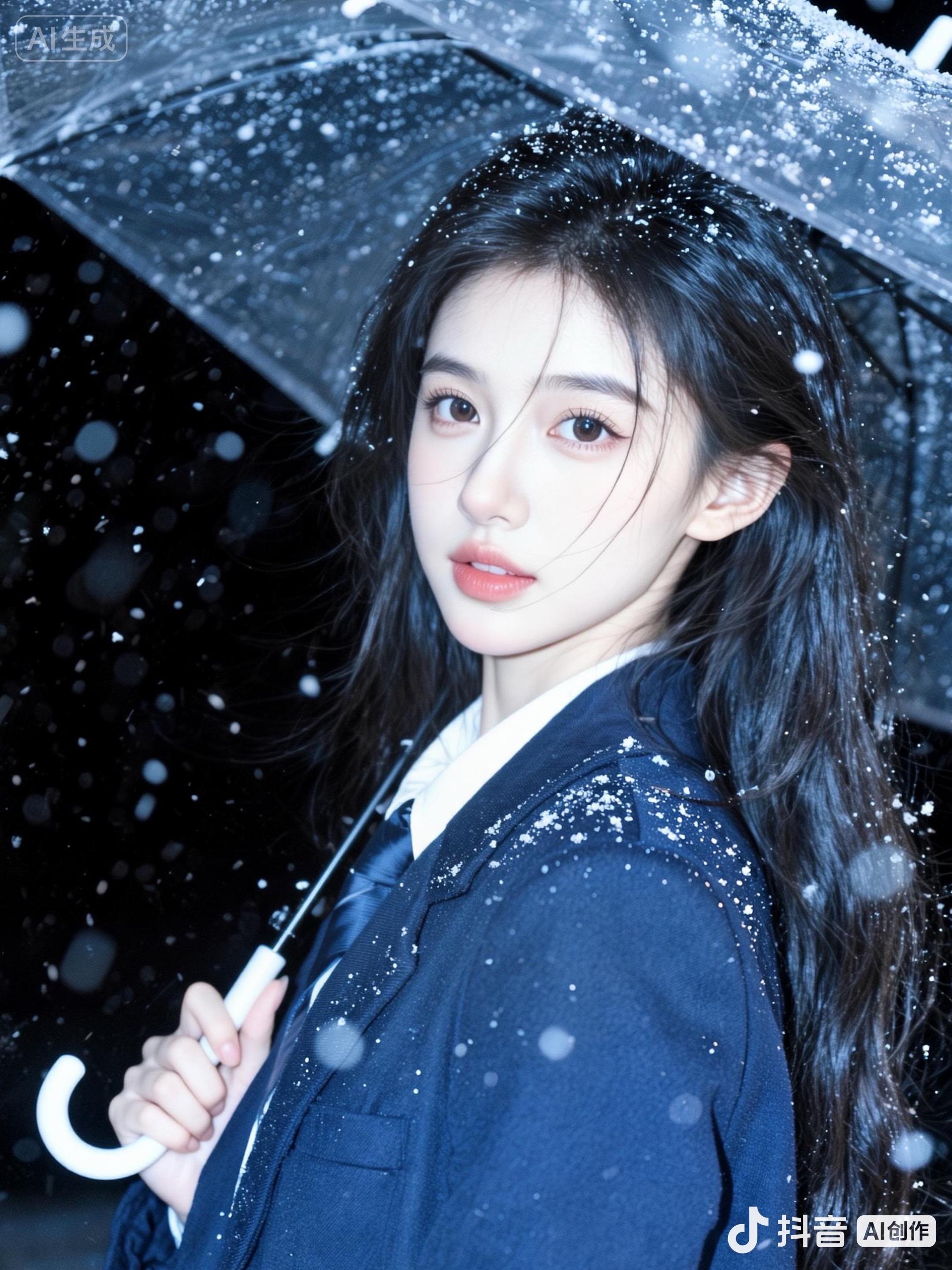 冬天给深蓝色寄了一封白色的情书💌。