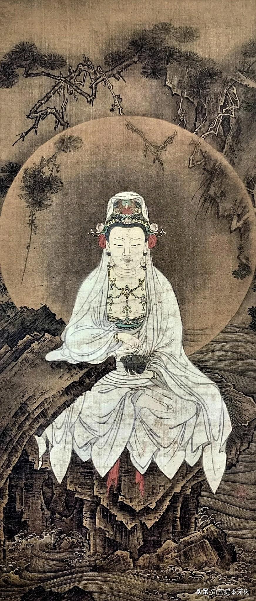 古画白衣观音｜三十三观音里最为圣洁的白处大士
 
在观音三十三化身之中，白衣观音