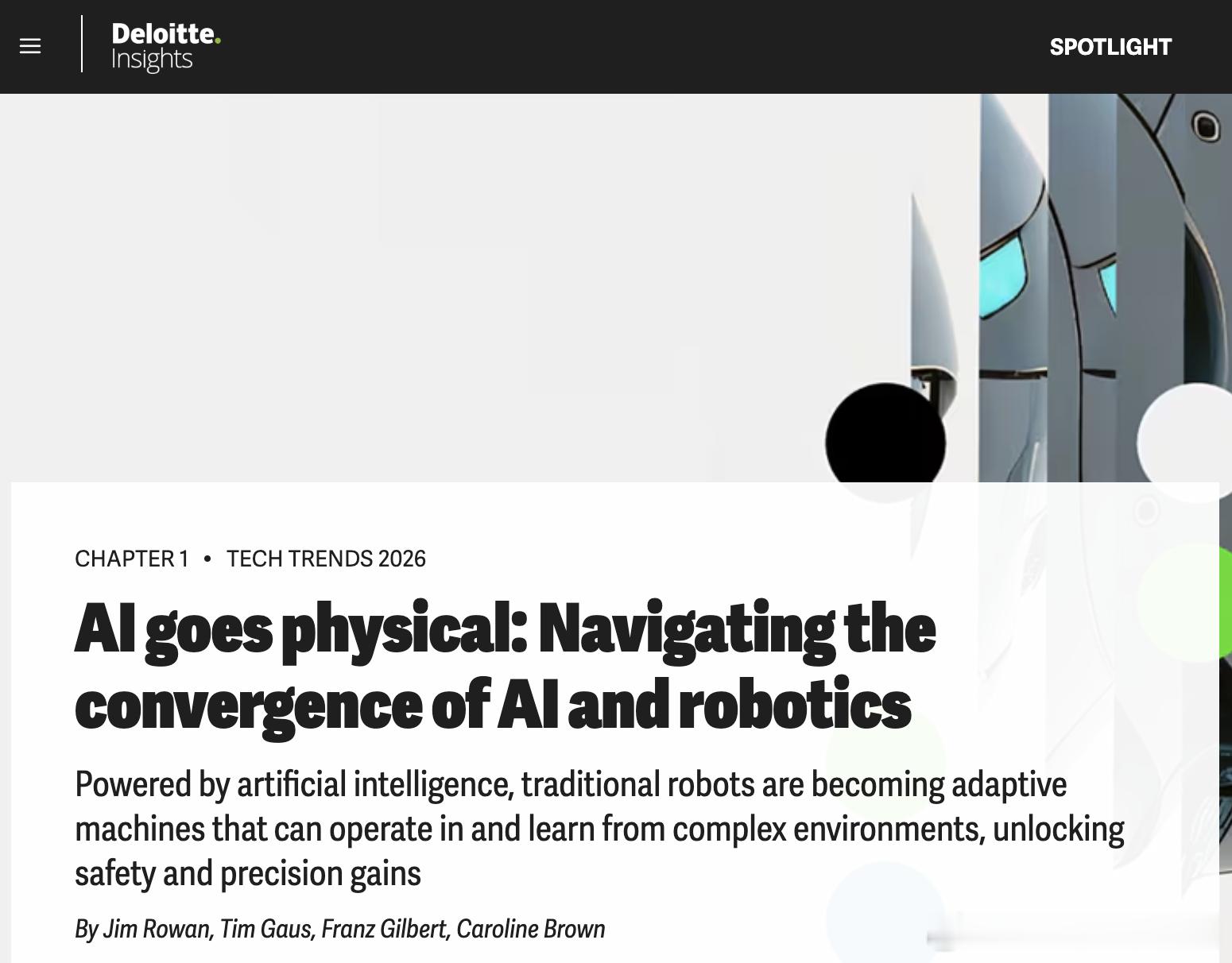 德勤（Deloitte）《2026年科技趋势》报告将