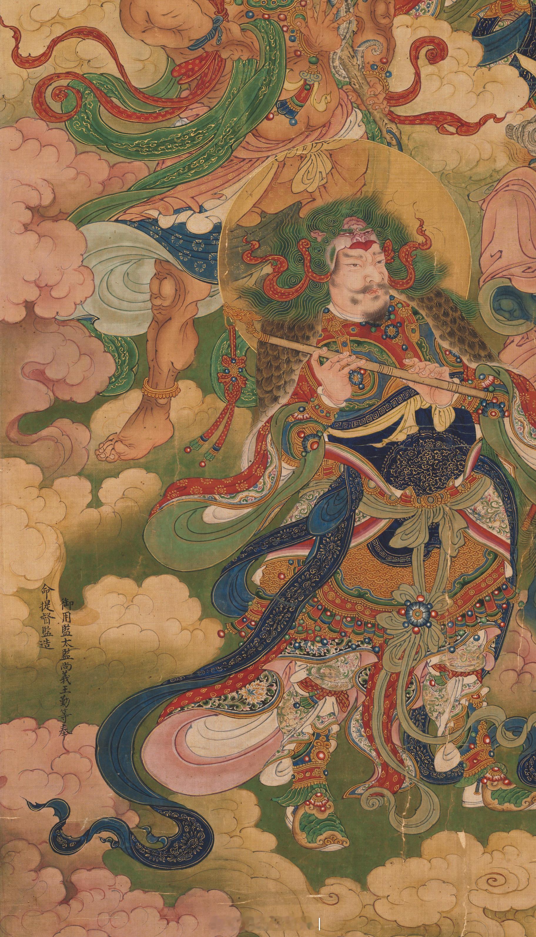 明 佚名 天龙八部罗叉女众 绢本  设色 此幅右上题“天龙八部罗刹女众”，上端题
