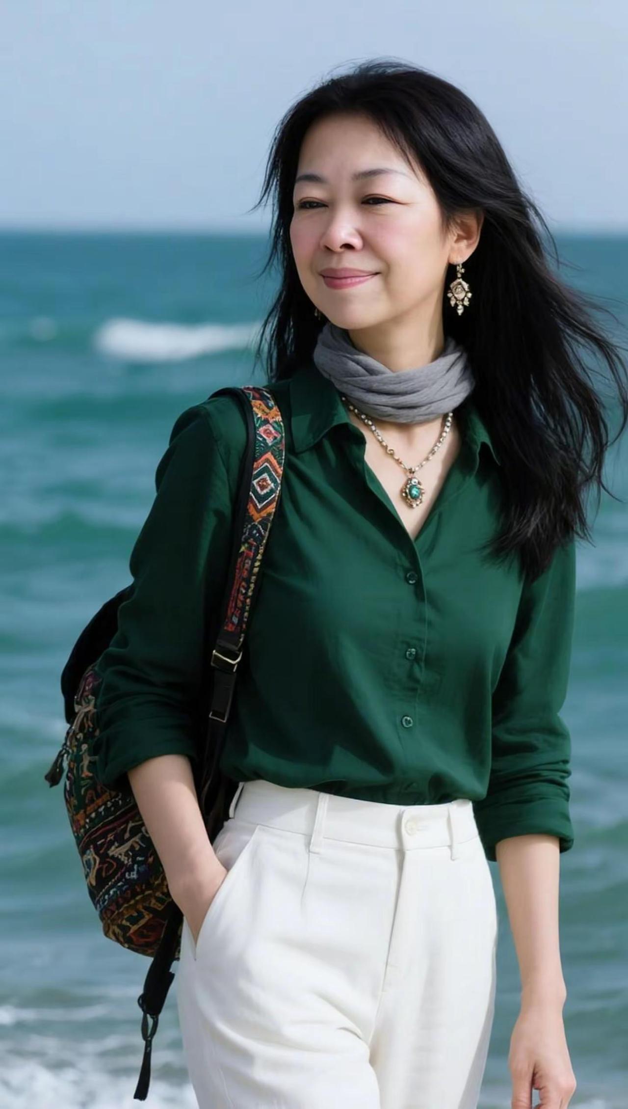 AI海滨活力写真 ai创作 ai户外时尚写真